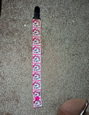 Pink  White Cartoon Pacifier Clip Strap, Baby Binky Holder Clip