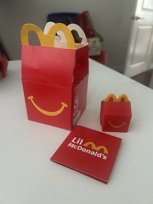 2025 Lil McDonald s Happy Meal Toy Play Box With Stickers Mini Minature New!