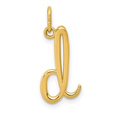 14k Yellow Gold Letter D Initial Charm Pendant 0.28gm L-19.56mm, W-8.72mm