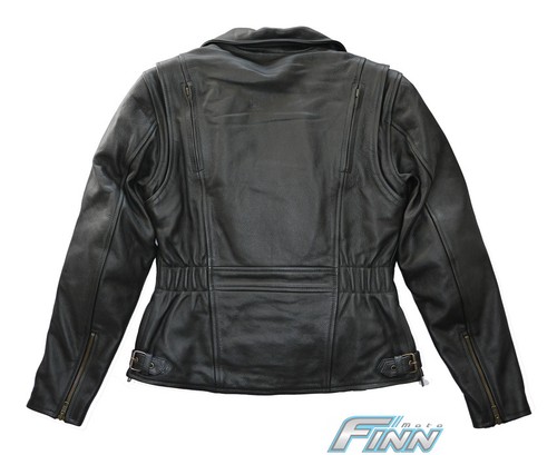 Ladies Brando Motorcycle Leather Jacket -A+ Soft Supple Light Cowhide- CE Armour - 第 5/7 張圖片