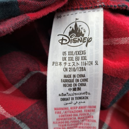 Disney Flannel Shirt Mens 2XL XXL Red Button Down LS Walt's Holiday Lodge Mickey - Picture 18 of 22