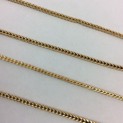 14K YELLOW GOLD FOXTAIL CHAIN NECKLACE 