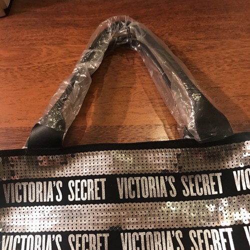 Victorias Secret Borsa Weekender Nera e Argento Paillettes Bling Edizione Limitata - Foto 4 di 12