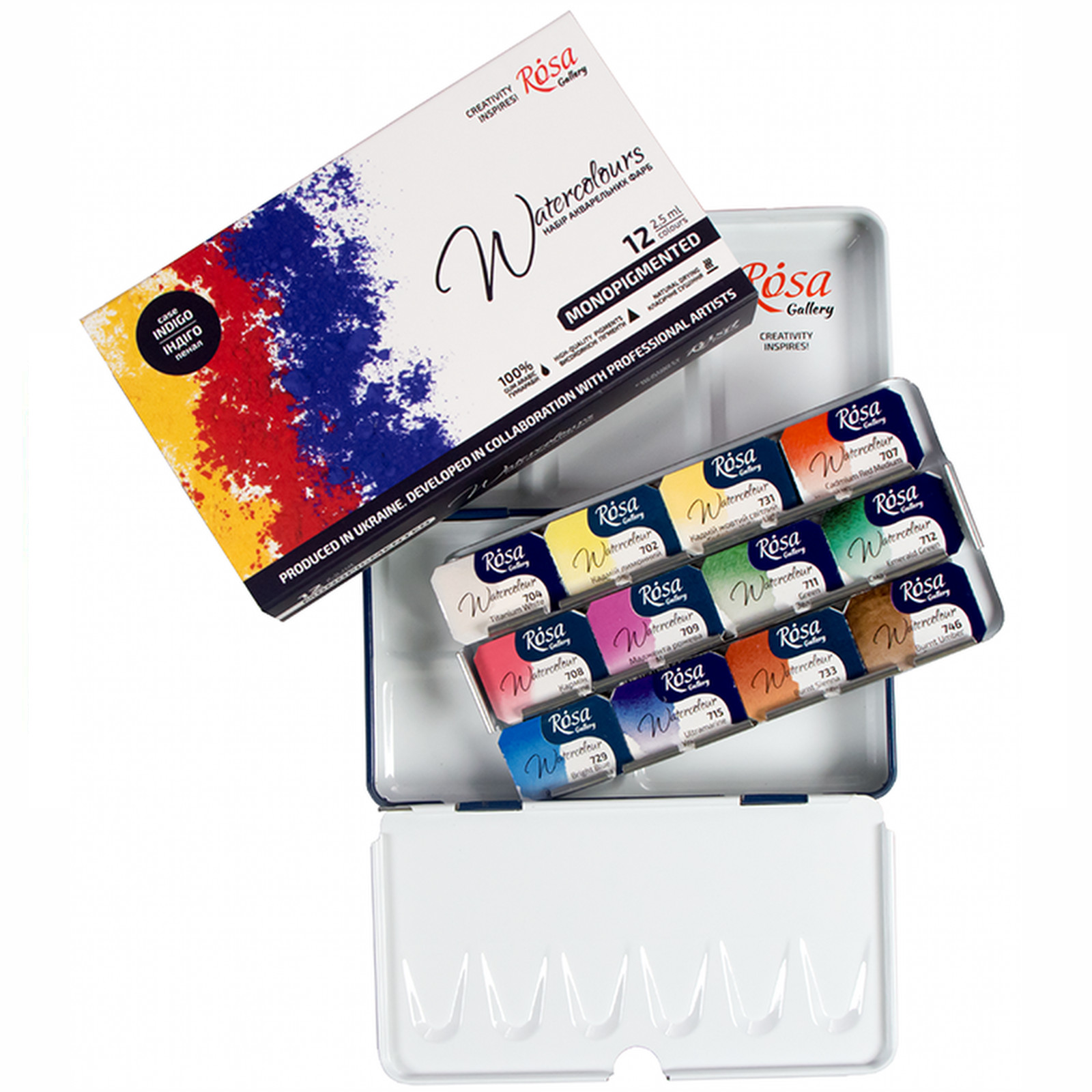 Rosa Watercolour Full Pan Monopigmented Set of 12