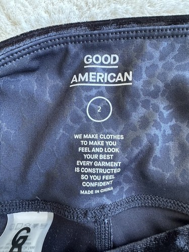 Good American schwarze Samt Leggings Gr. 2 - Bild 3 von 8