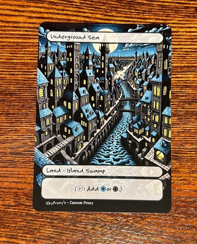 Original Dual Land Set - Altered Art Custom MTG - M.C. Escher inspired- All 10! - Picture 2 of 11