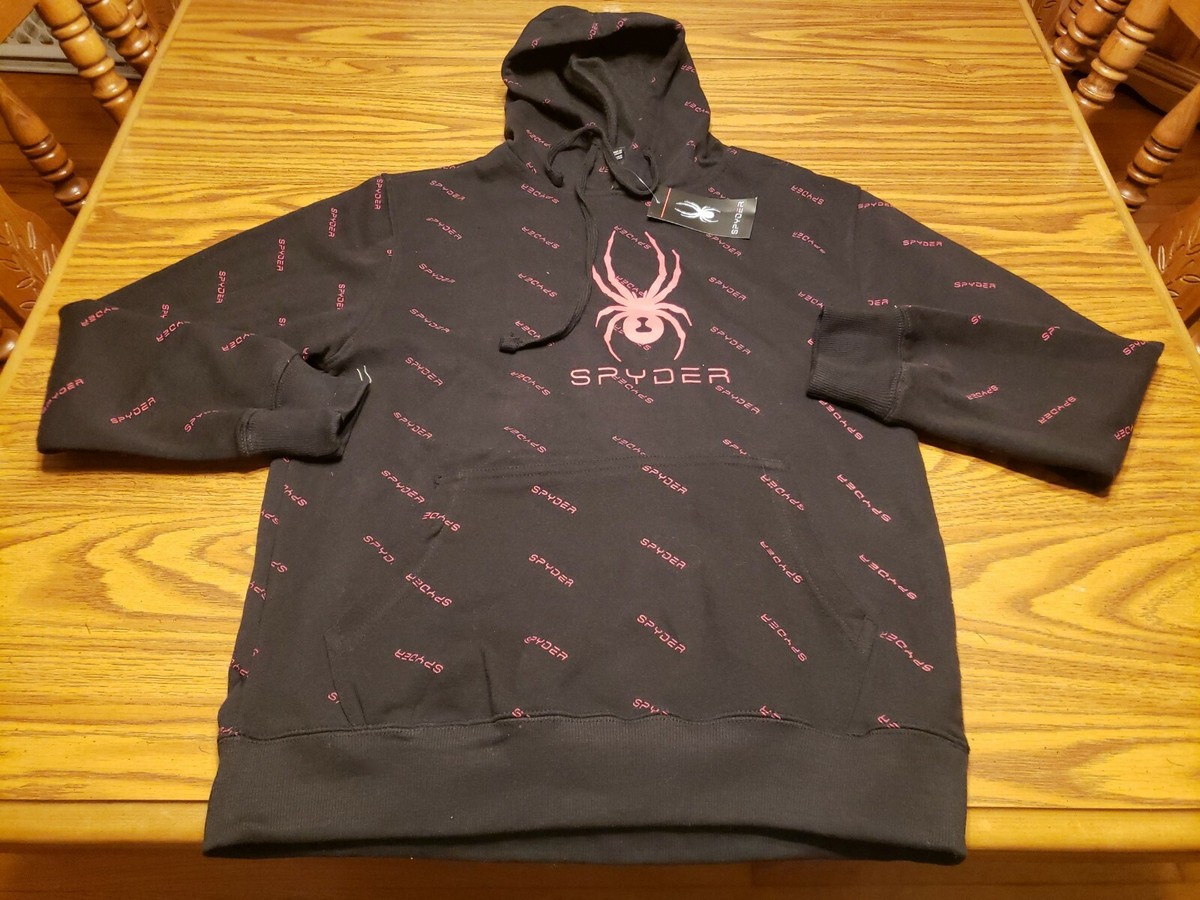 【SPYDER】 Men's Color Block Hooded Sweatshirt /追跡付 NWT Spyder Hooded Sweatshirt Men's Hoodie Spell Out Black W