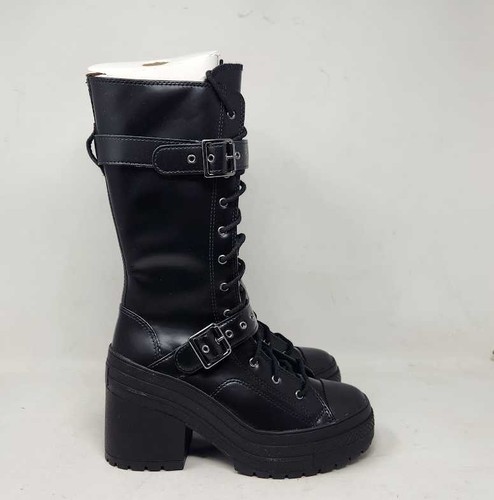 Neu Converse Chuck 70 de Luxe XX-Hi Gothic-Stiefel 8,5 Damen schwarz Leder A12821C - Bild 6 von 11