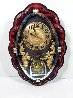 Vintage Rhythm Tianguan JSL Sound Motion Musical Wall Clock - WORKS! see Video
