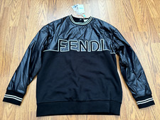 NWT Fendi Kids Size 12 Black Sweatshirt Top LOGO ITALY