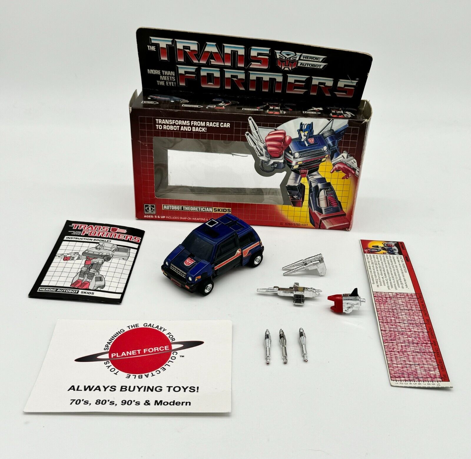 1985 Skids w/ Box Complete G1 Transformers Car Figure