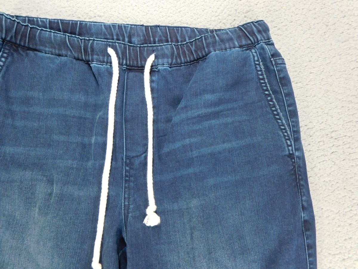 Buffalo David Bitton Womens Pull On Denim Pants Drawstring Capri