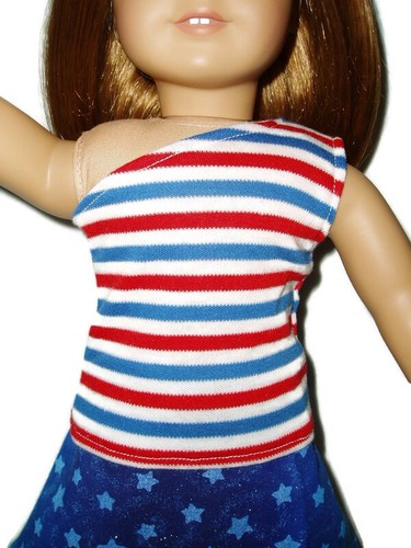 2 pc Patriotic Top Skirt Outfit 18" Doll Clothes fits popular Girl dolls - Picture 2 of 3