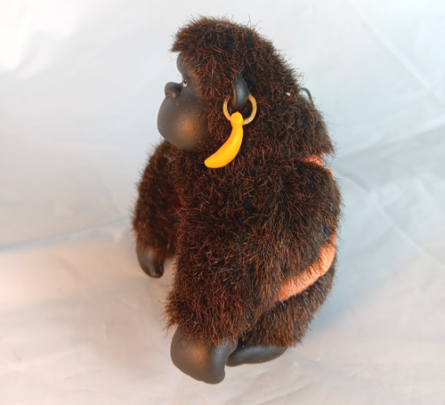 Applause Magical Mini Murphy Gorilla Plush 4in Drk Brown Banana Earring 1987 Vtg - Picture 2 of 9