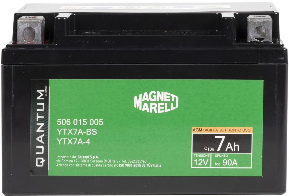 Magneti marelli batteria moto e scooter 7AH 12V 90A tecnologia AGM sigillata pol