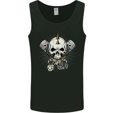 Piston Skull Motorcycle Motorbike Biker Mens Vest Tank Top