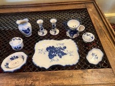 Vintage Blakeney Pottery Stoke Flow Blue Men’s Dressing Table Set