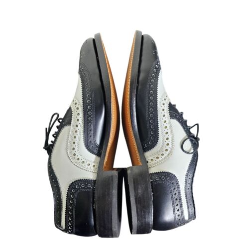 NEW Allen Edmonds BROADSTREET Spectator Oxfords 6.5B Black/White USA Brogue - Picture 5 of 9