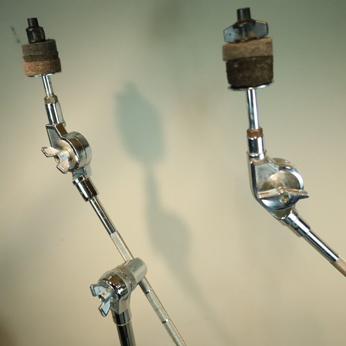 Set of 2 Vintage Tama Boom Cymbal Stands Single Braced Black Label Aichi Japan - Picture 21 of 24