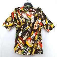 Jennifer Lauren Blouse Women Plus Size 1X Multicolor Short Sleeve Top