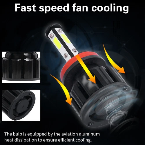 20x H11 H8 H9 LED Headlight Kit High Low Beam Bulbs Super Bright 6500K White - Picture 8 of 11