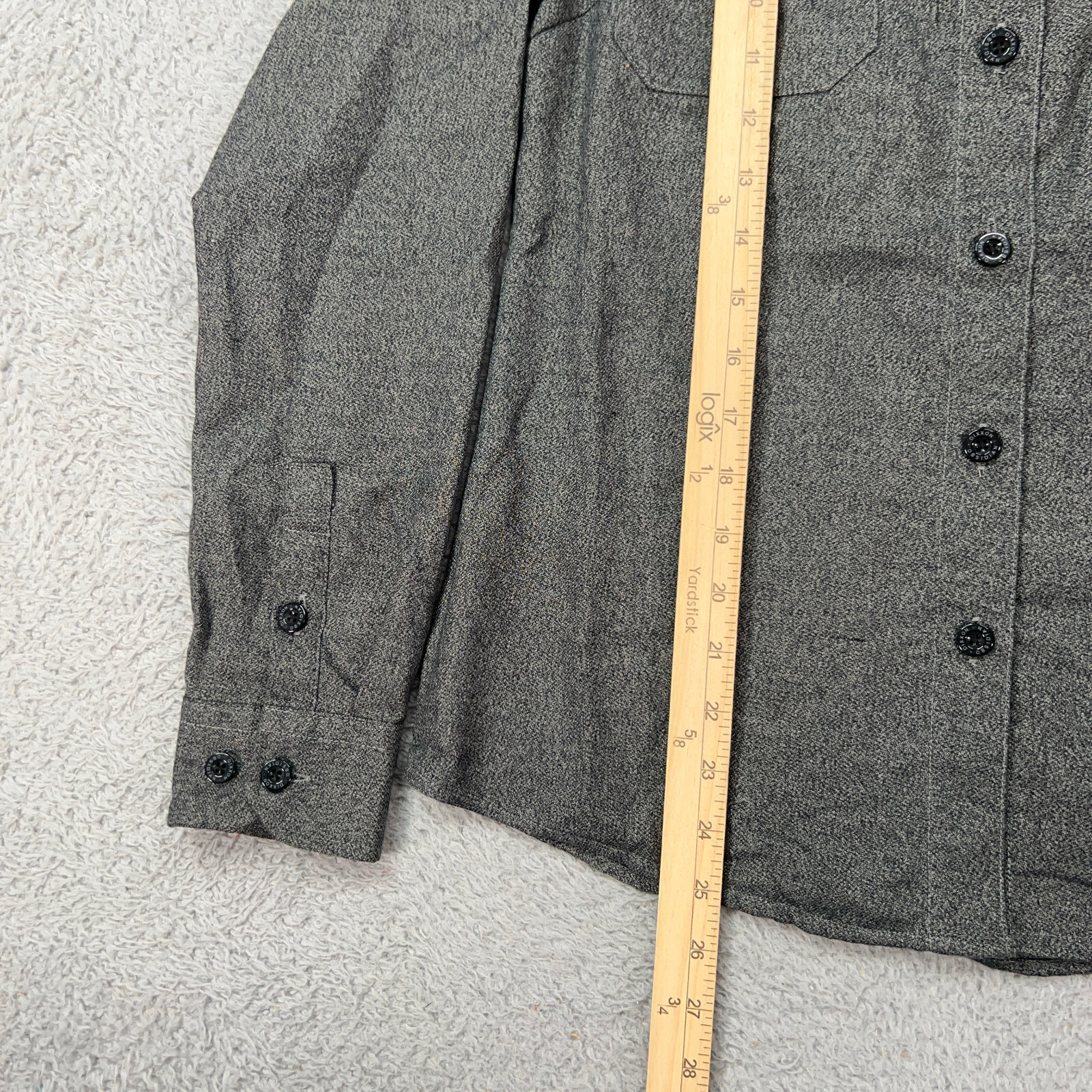 Dixxon Shirt Womens Small Gray Solid Button Up Ob… - image 4