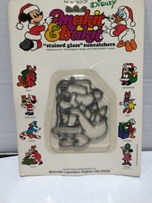 Vintage Makit  Bakit Disney Mickey Mouse Santa Stained Glass Suncatcher