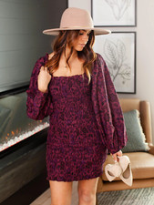 Free People Smock It To Me Mini Dress Ruffle Floral Printed Smocked Bodycon S NW