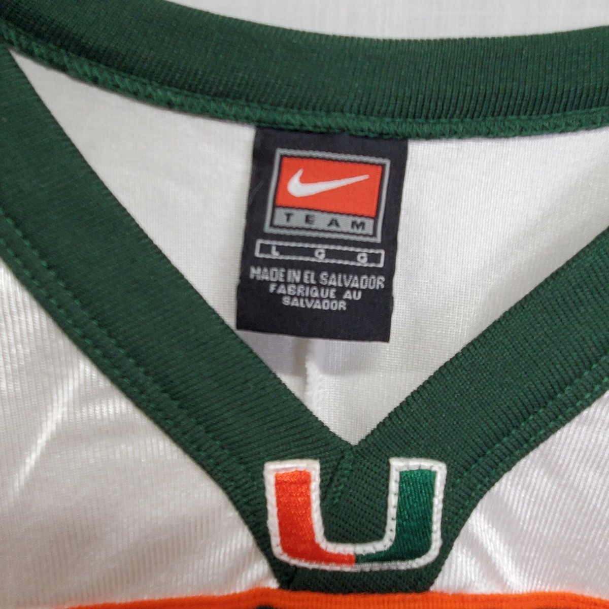【サイズL】アメフト マイアミ大学 ユニフォーム NIKE Vtg Nike Team Miami Hurricane Jersey #44 White Football