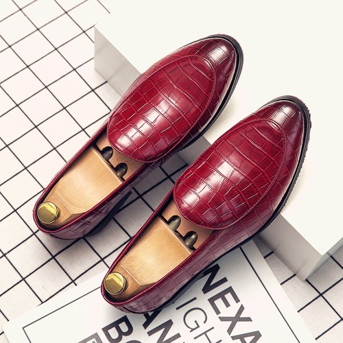 Zapatos de salón formales para hombre de británicos de cuero mocasines sin cordones zapatos de negocios | eBay