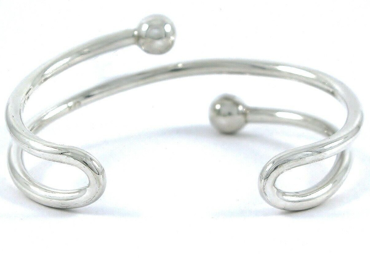 Solid Sterling Silver 925 Spiral Cuff Bracelet 27… - image 8