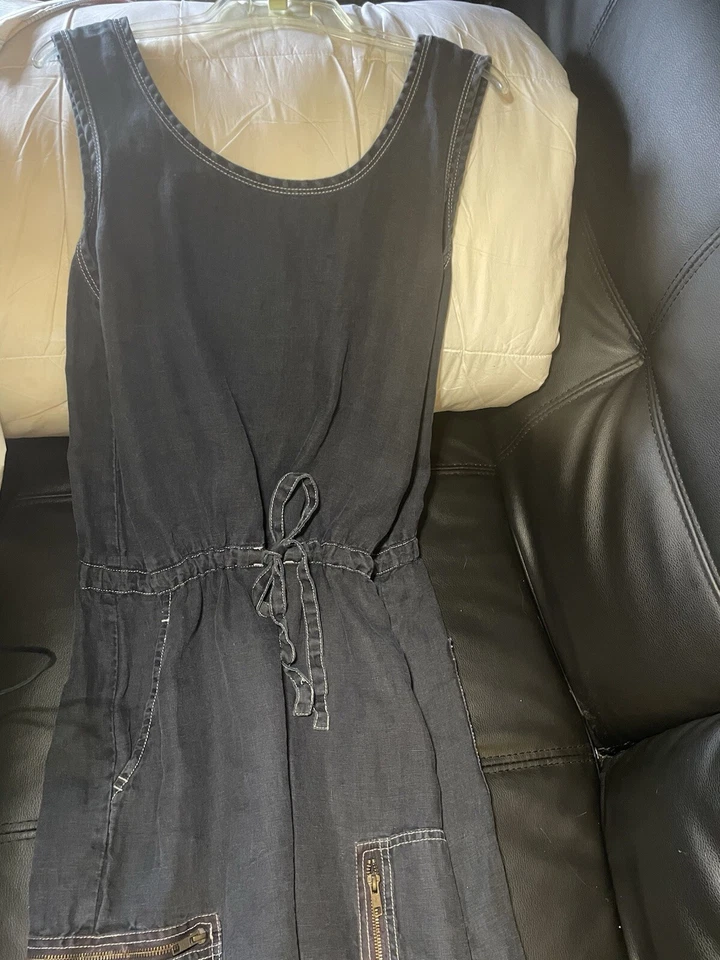 Mono de una pieza CURRENT/ELLIOTT 100 % lino gris oscuro talla 1 precio de venta sugerido por el fabricante canadiense $395 Foto 3 de 4