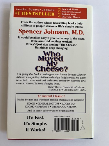 Who Moved My Cheese? by Spencer Johnson (Hardcover) LIKE NEW - Picture 2 of 4