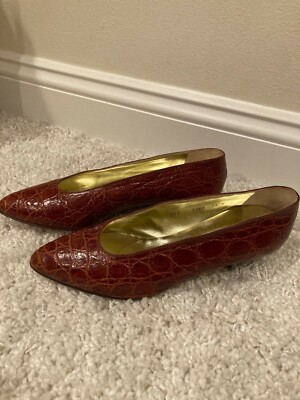 Vintage Walter Steiger brown crocodile shoes ladies in great condition 