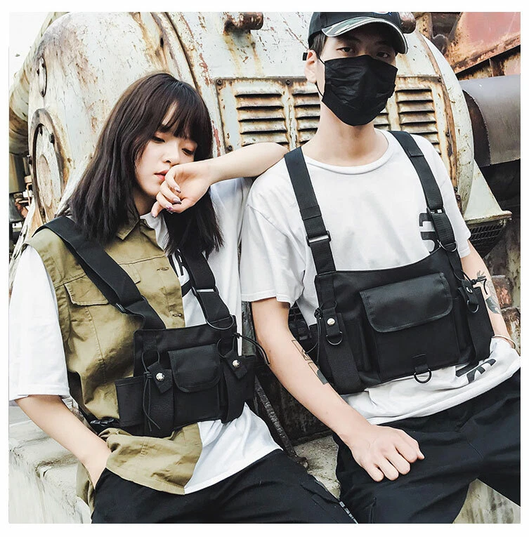 Unisex Functional Tactical Chest Bag Fashion Bullet Hip Hop Vest Streetwear  Bag