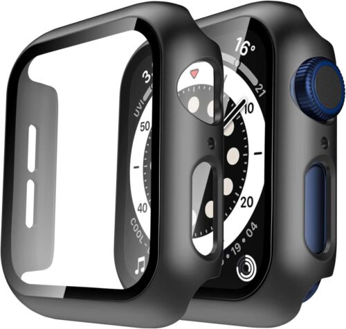 Case for Apple Watch Series 3/4/5/6/7/8/ SE Screen Protector , iWatch Full COVER - Afbeelding 3 van 31