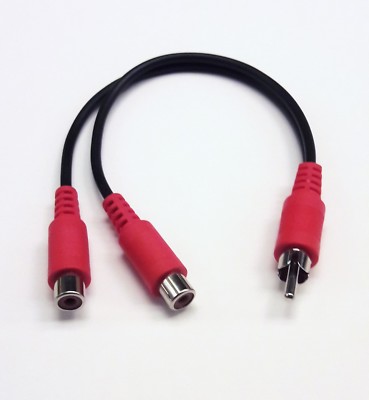 RCA Plug Male to 2 RCA Jacks Female Splitter Audio Video Adapter Cable Wire