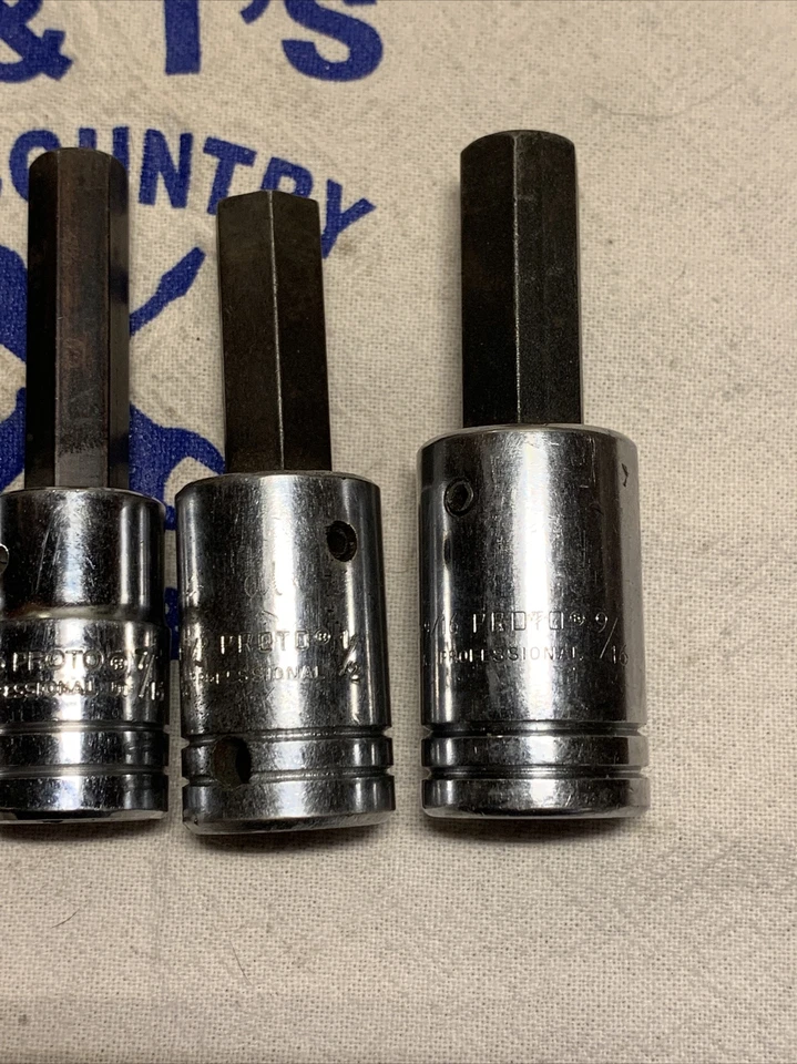 Proto Professional 1/2" Drive 5 Pc SAE Hex Bit Socket Set 5/16" - 9/16" - Image 3 of 4