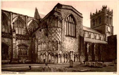 CHRISTCHURCH PRIORY, Photochrom Co. Ltd., Royal Tunbridge Wells Postcard