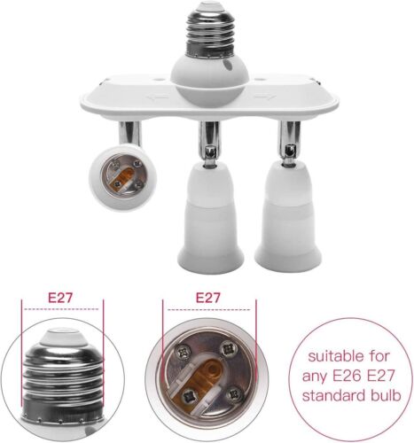 E26 E27 Light Bulb Socket Splitter Converter Adapter Stardand LED Lamp Bulb Base - Picture 5 of 32