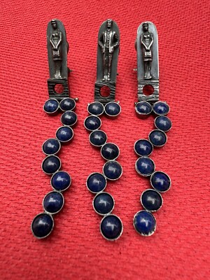 Mary Ann Spavins Owen Maso Modernist Sterlingsilber Lapislazuli Ohrringe
