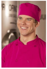 Beanie Chef Hat, Berry Color, Cotton Blend Poplin - 163