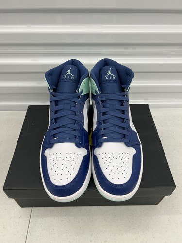 Nike Air Jordan 1 Mid Mystic Navy Mint 554725-413 Mens Size 11 - Picture 2 of 5