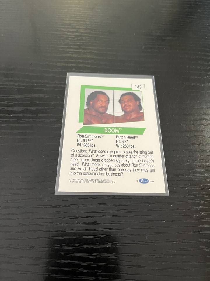 1991 Impel WCW #143 “Doom” Butch Reed Ron Simmons Wrestling Card! | eBay