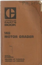 Caterpillar Cat 14G Motor Grader  96U1098-Up Parts Manual 