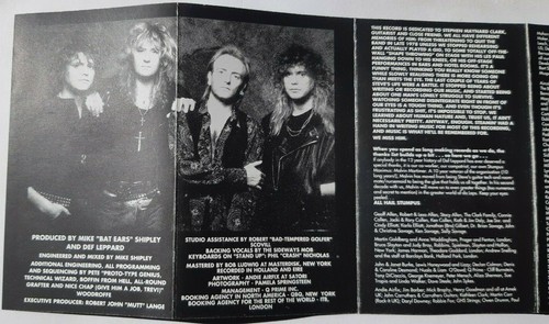 Def Leppard Adrenalize Cassette Tape / Joe Elliott / Phil Collen / Rick Allen / - Picture 7 of 12
