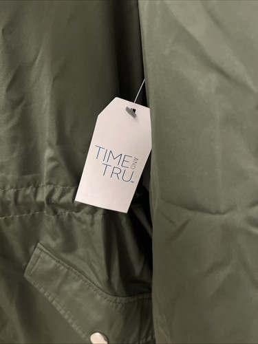 Time and Tru Womens Jacket Light Weight ArmyGreen Water Proof Coat Large 1X - Picture 4 of 7