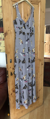 Ted Baker Maxi Dress Grey Birds 3 12-14 
