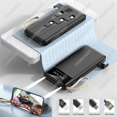 30000mAh Power Bank USB C Ladegeräte 2 LED Zusatzakku Für iPhone Samsung