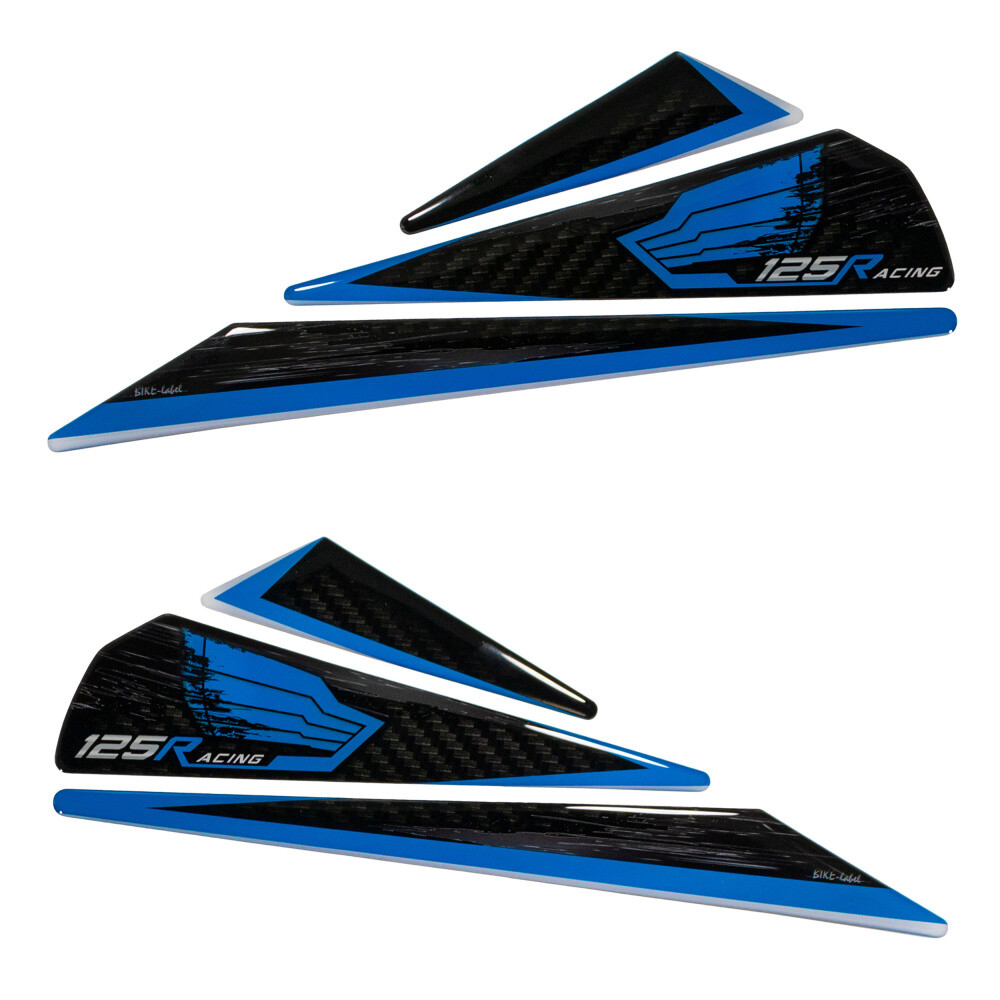 Knee Pad Side Protector Tank Sticker Carbon Look Blue Compatible For Honda CB...